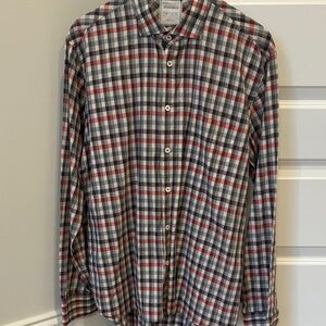 Billy Reid Plaid Shirt - Red, Blue, and White